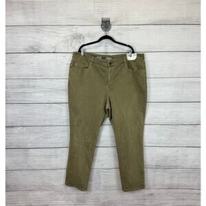 A New Approach Plus Size High Rise Green Fade Straight Leg Jeans Size 24W